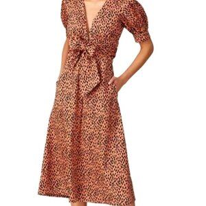 Love Whit By Whitney Port Spotted Leopard Maxi Short Sleeve Dress Size XS NWOT